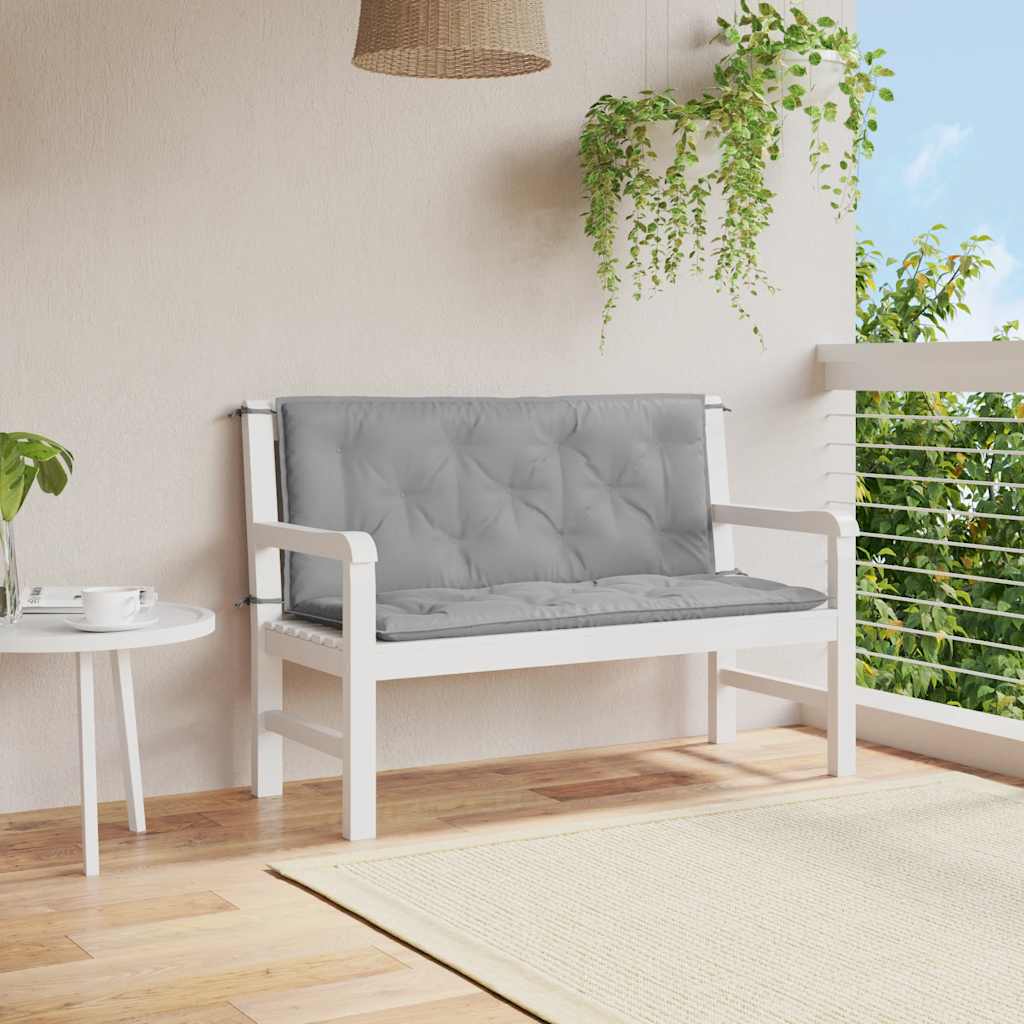Tuinbankkussen 120x(50+50)x7 cm oxford stof grijs – afbeelding 1