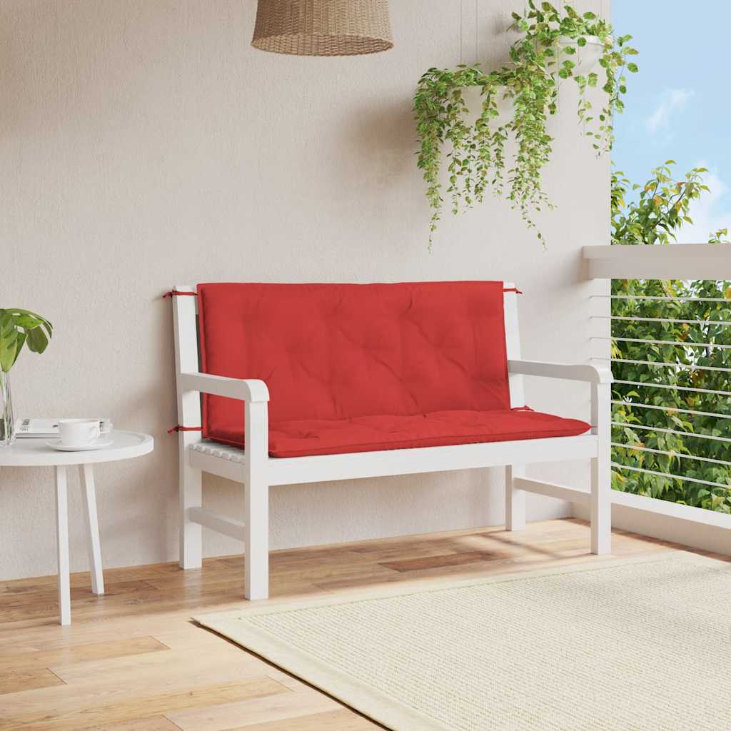 Tuinbankkussen 120x(50+50)x7 cm oxford stof rood – afbeelding 1
