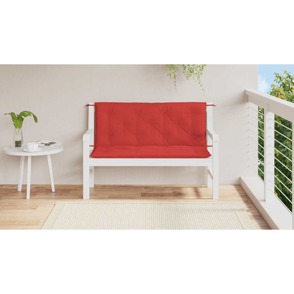 Tuinbankkussen 120x(50+50)x7 cm oxford stof rood – afbeelding 3