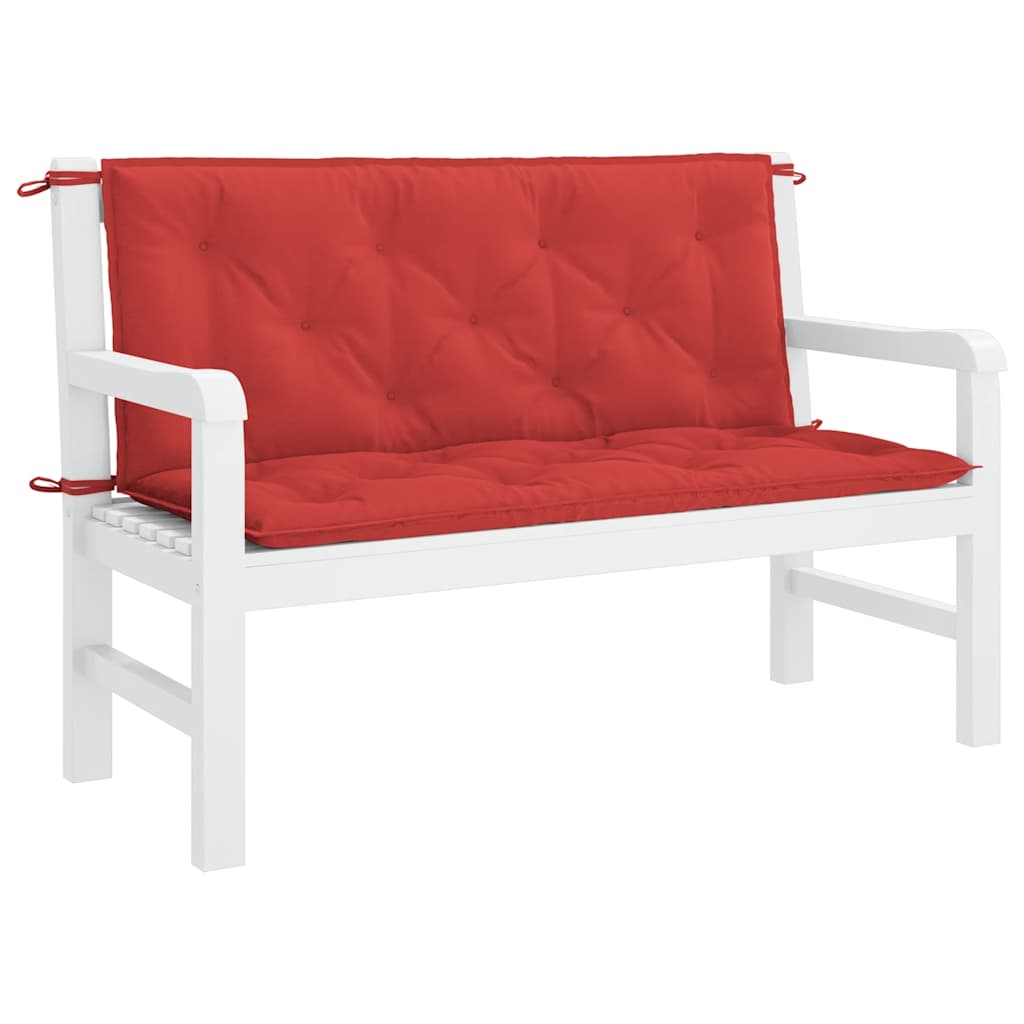 Tuinbankkussen 120x(50+50)x7 cm oxford stof rood – afbeelding 4