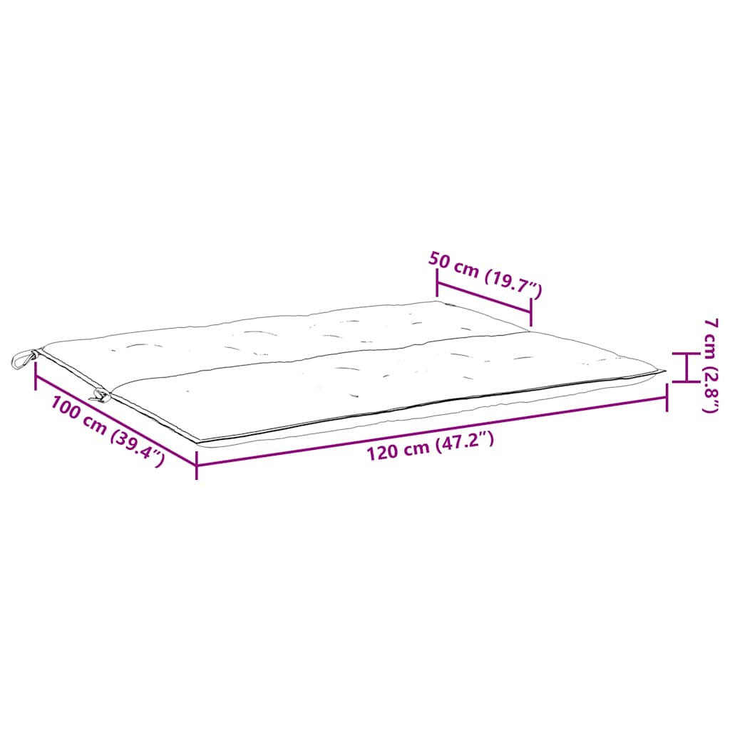 Tuinbankkussen 120x(50+50)x7 cm oxford stof rood – afbeelding 9