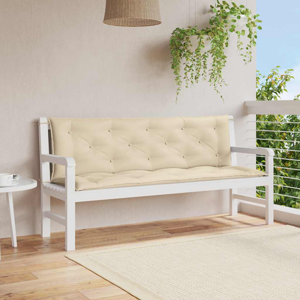 Tuinbankkussen 150x(50+50)x7 cm oxford stof beige