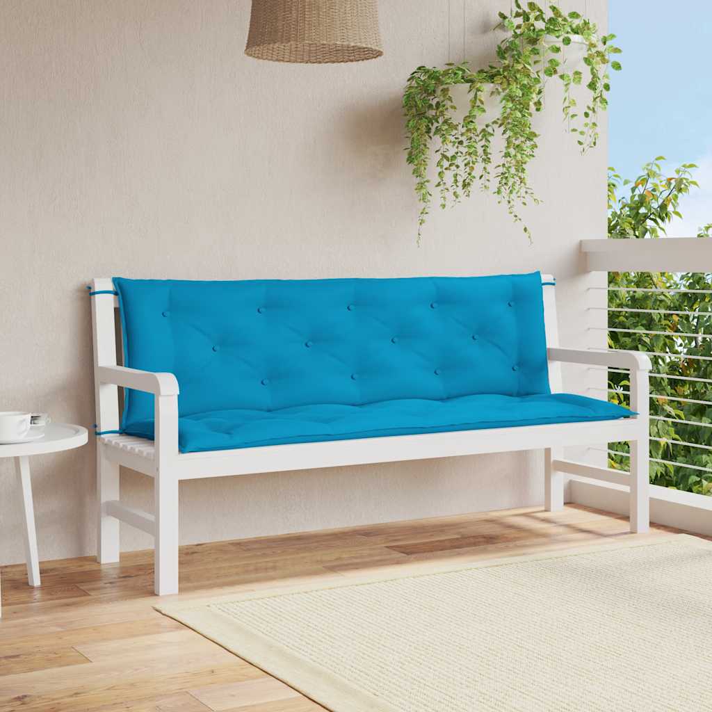 Tuinbankkussen 150x(50+50)x7 cm oxford stof lichtblauw – afbeelding 1