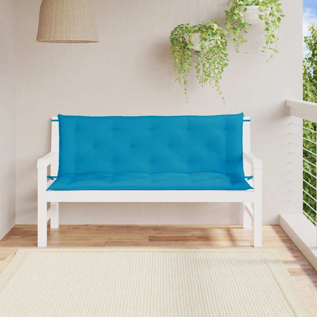 Tuinbankkussen 150x(50+50)x7 cm oxford stof lichtblauw – afbeelding 3