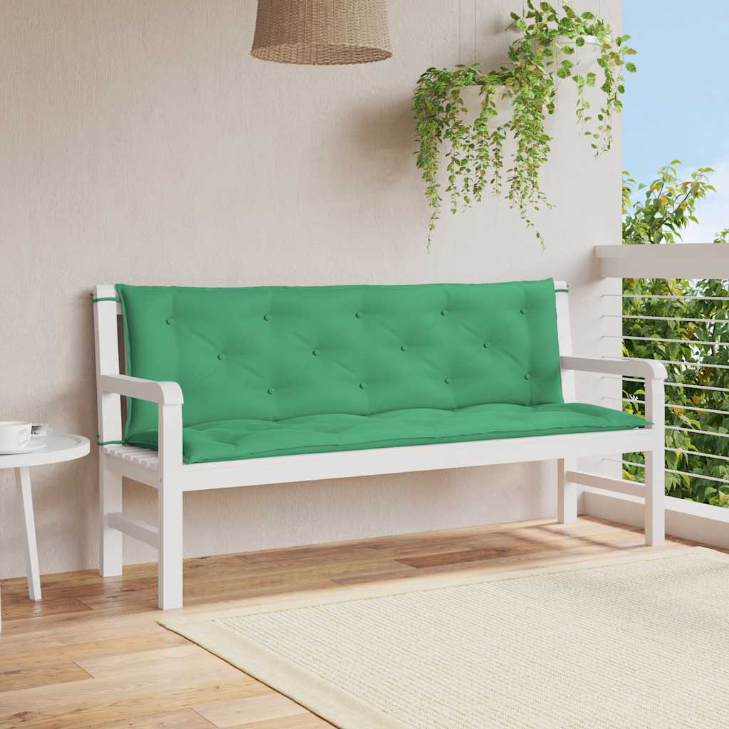 Tuinbankkussen 150x(50+50)x7 cm oxford stof groen – afbeelding 1