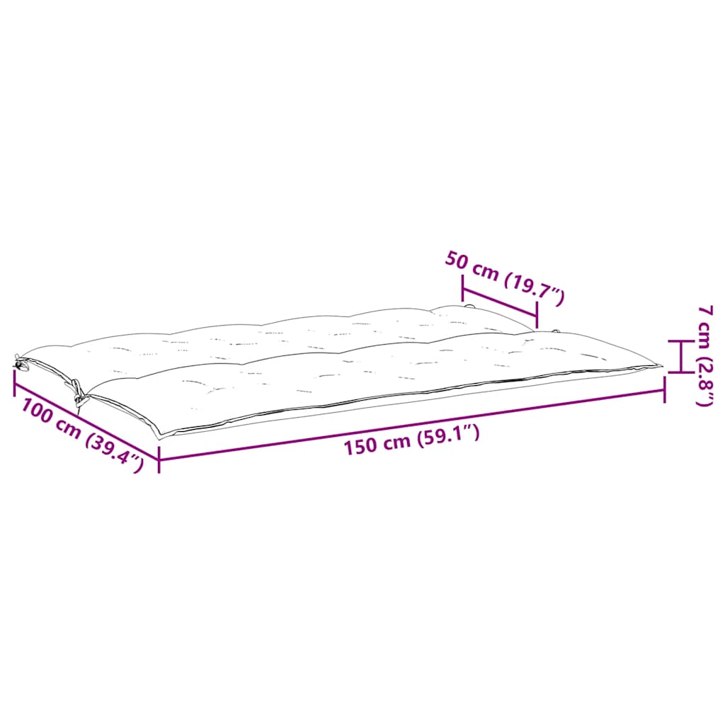 Tuinbankkussen 150x(50+50)x7 cm oxford stof groen – afbeelding 9
