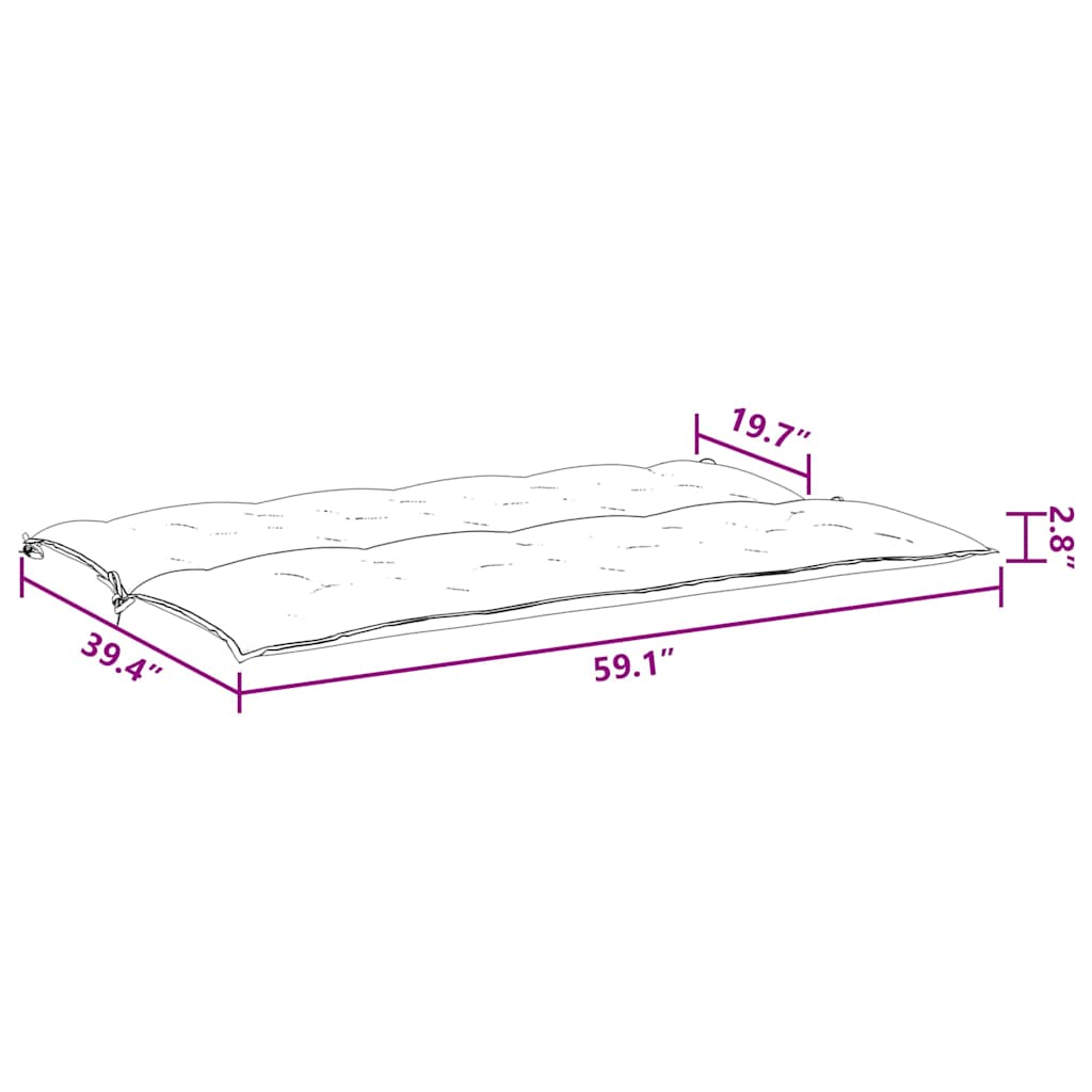 Tuinbankkussen 150x(50+50)x7 cm oxford stof zwart – afbeelding 8