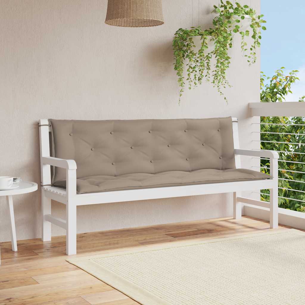 Tuinbankkussen 150x(50+50)x7 cm oxford stof taupe