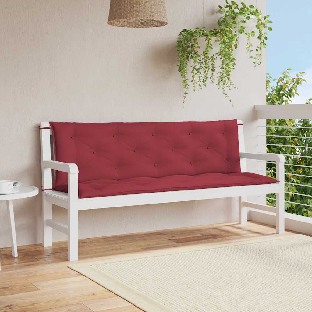 Tuinbankkussen 150x(50+50)x7 cm oxford stof wijnrood – afbeelding 1