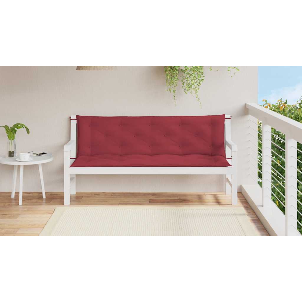 Tuinbankkussen 150x(50+50)x7 cm oxford stof wijnrood – afbeelding 3