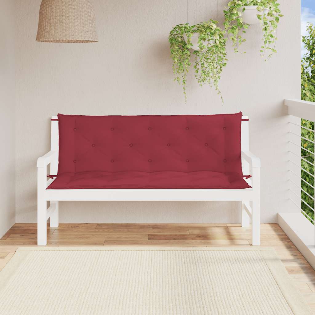 Tuinbankkussen 150x(50+50)x7 cm oxford stof wijnrood – afbeelding 4