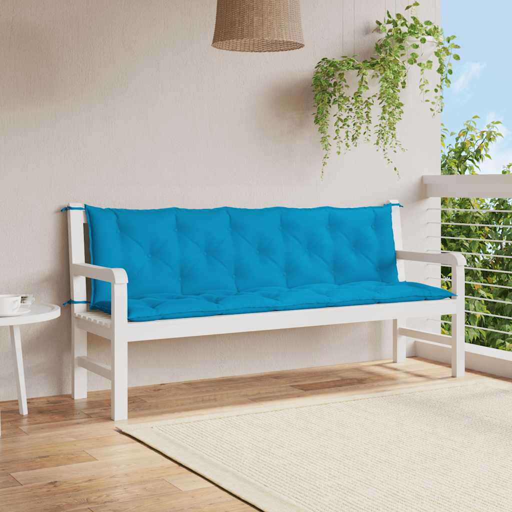 Tuinbankkussen 180x(50+50)x7 cm oxford stof lichtblauw – afbeelding 1
