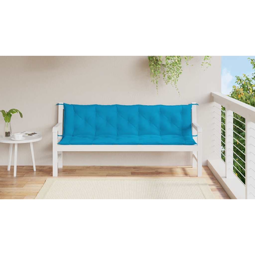 Tuinbankkussen 180x(50+50)x7 cm oxford stof lichtblauw – afbeelding 3