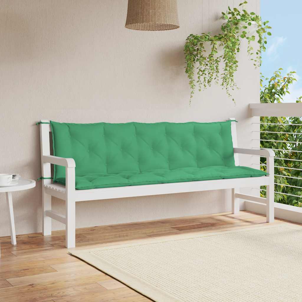 Tuinbankkussen 180x(50+50)x7 cm oxford stof groen – afbeelding 1