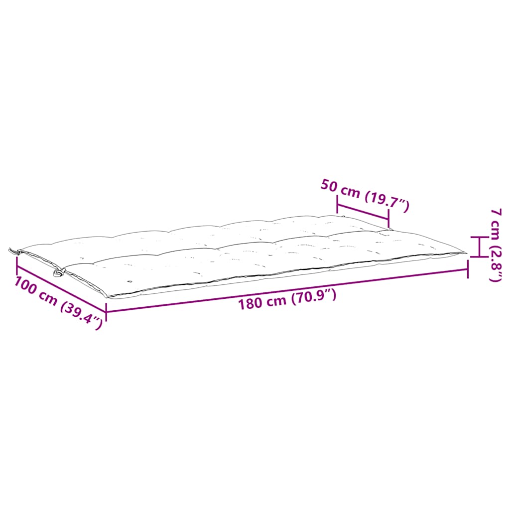 Tuinbankkussen 180x(50+50)x7 cm oxford stof groen – afbeelding 8