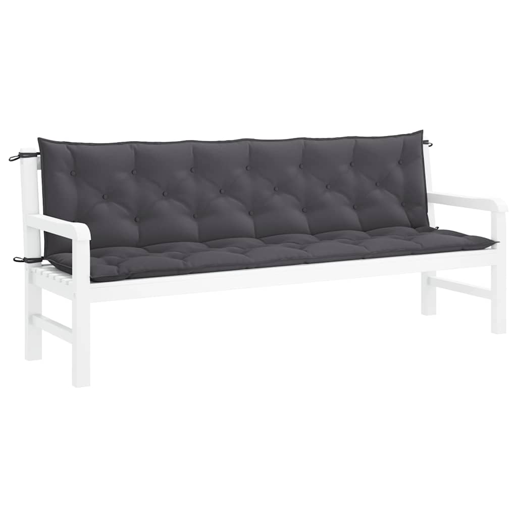 Tuinbankkussen 200x(50+50)x7 cm oxford stof antracietkleurig – afbeelding 1