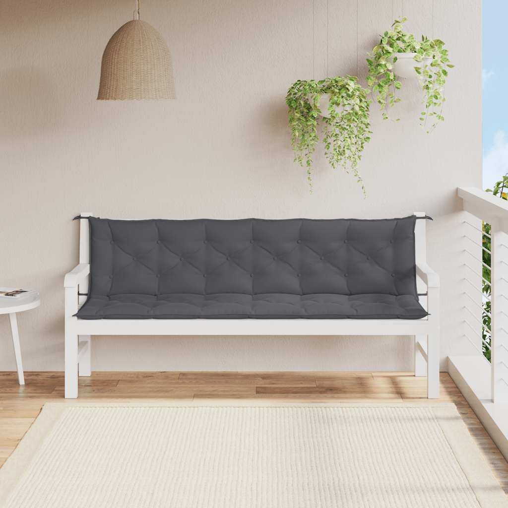 Tuinbankkussen 200x(50+50)x7 cm oxford stof antracietkleurig – afbeelding 3