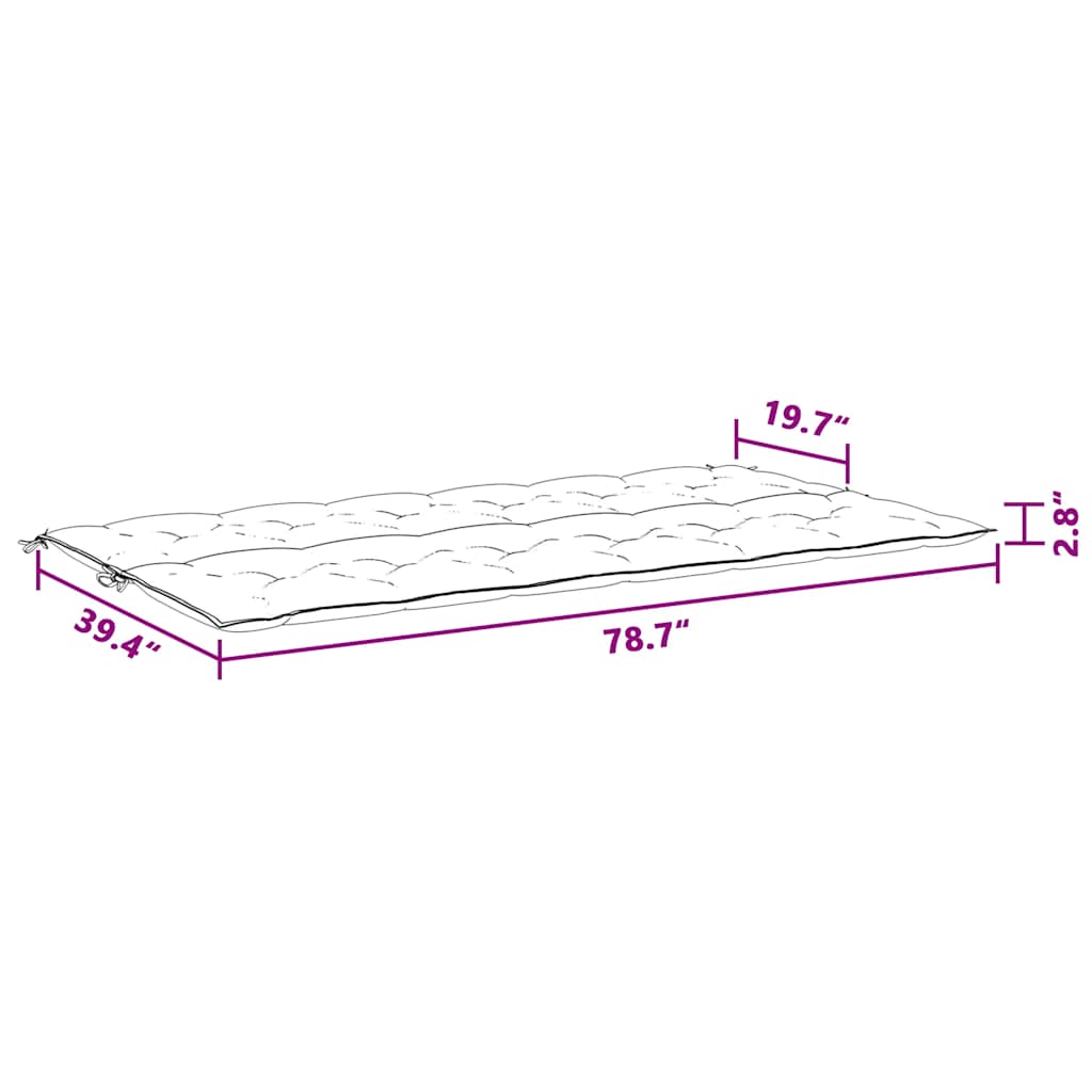 Tuinbankkussen 200x(50+50)x7 cm oxford stof antracietkleurig – afbeelding 9