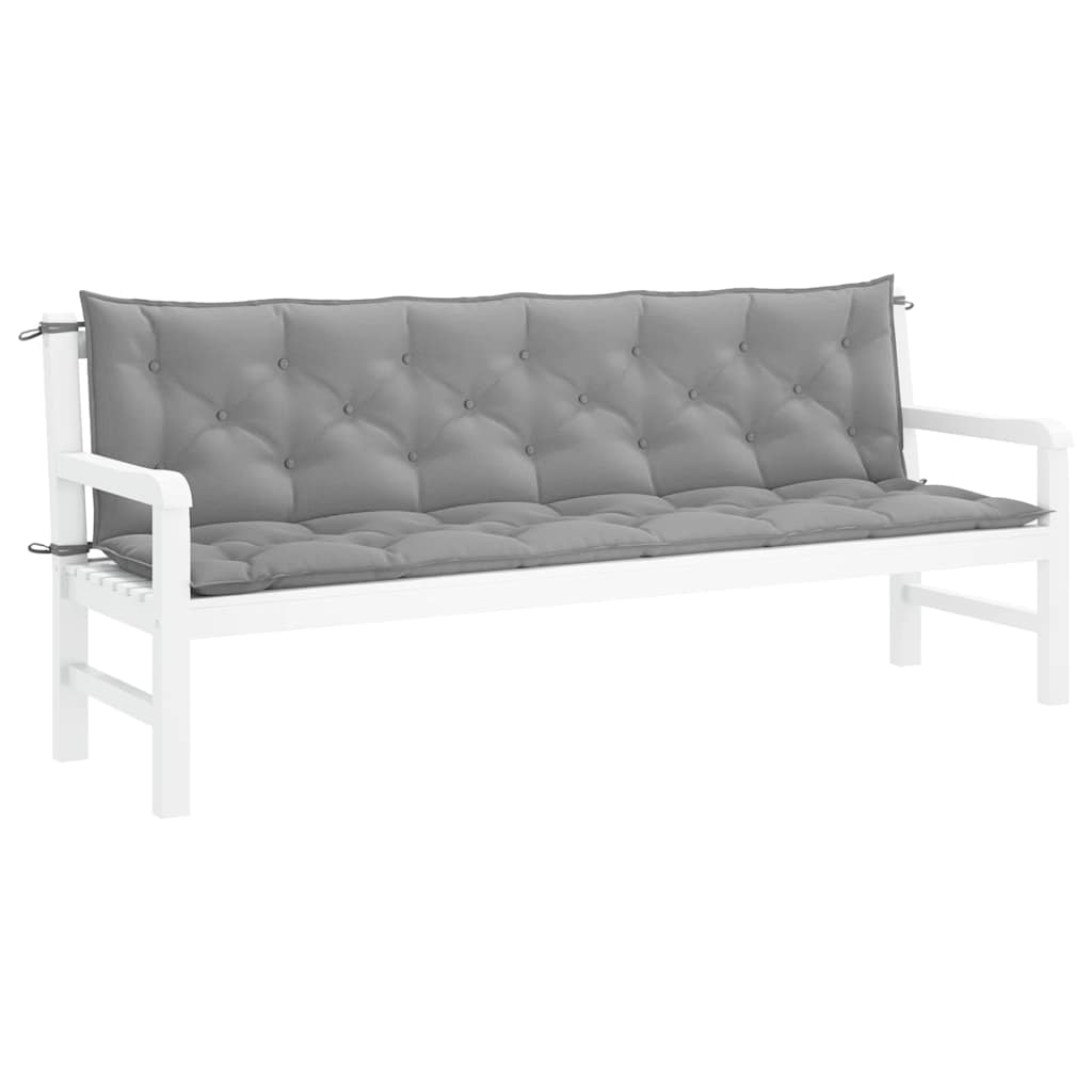 Tuinbankkussen 200x(50+50)x7 cm oxford stof grijs – afbeelding 4