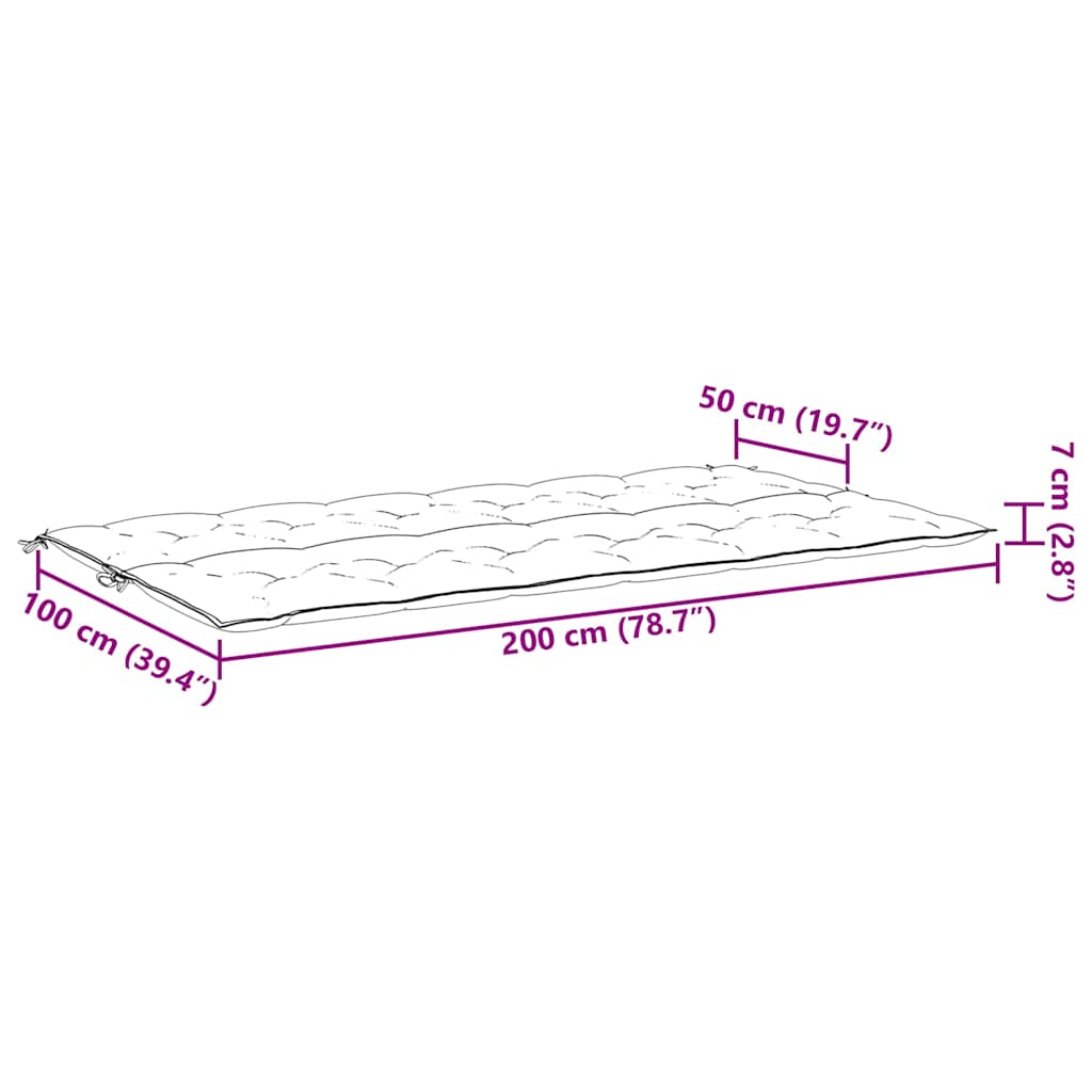 Tuinbankkussen 200x(50+50)x7 cm oxford stof grijs – afbeelding 9