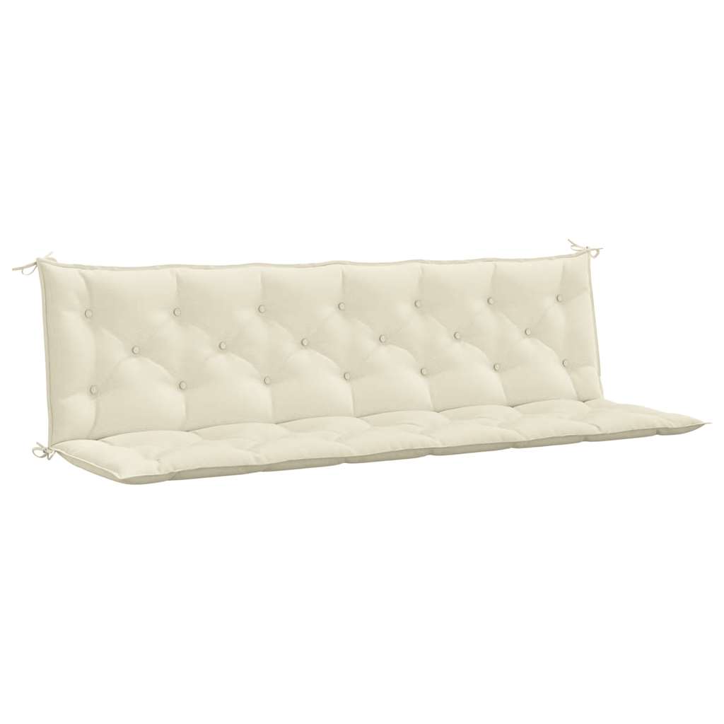 Tuinbankkussen 200x(50+50)x7 cm oxford stof crèmewit – afbeelding 2