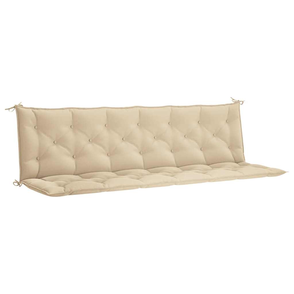 Tuinbankkussen 200x(50+50)x7 cm oxford stof beige – afbeelding 2