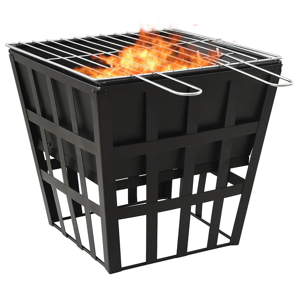 Vuurplaats en barbecue 2-in-1 34x34x48 cm staal – afbeelding 1