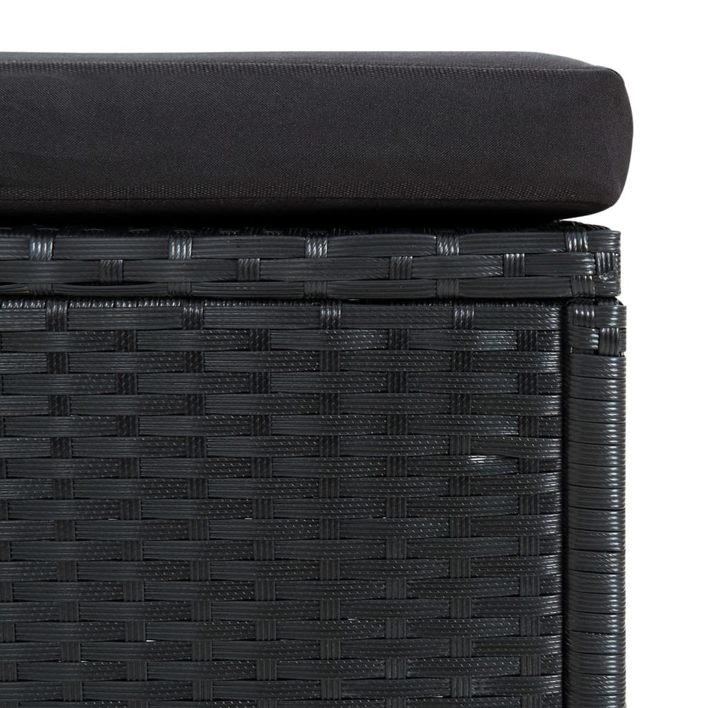 6-delige Loungeset met kussens poly rattan zwart – afbeelding 11