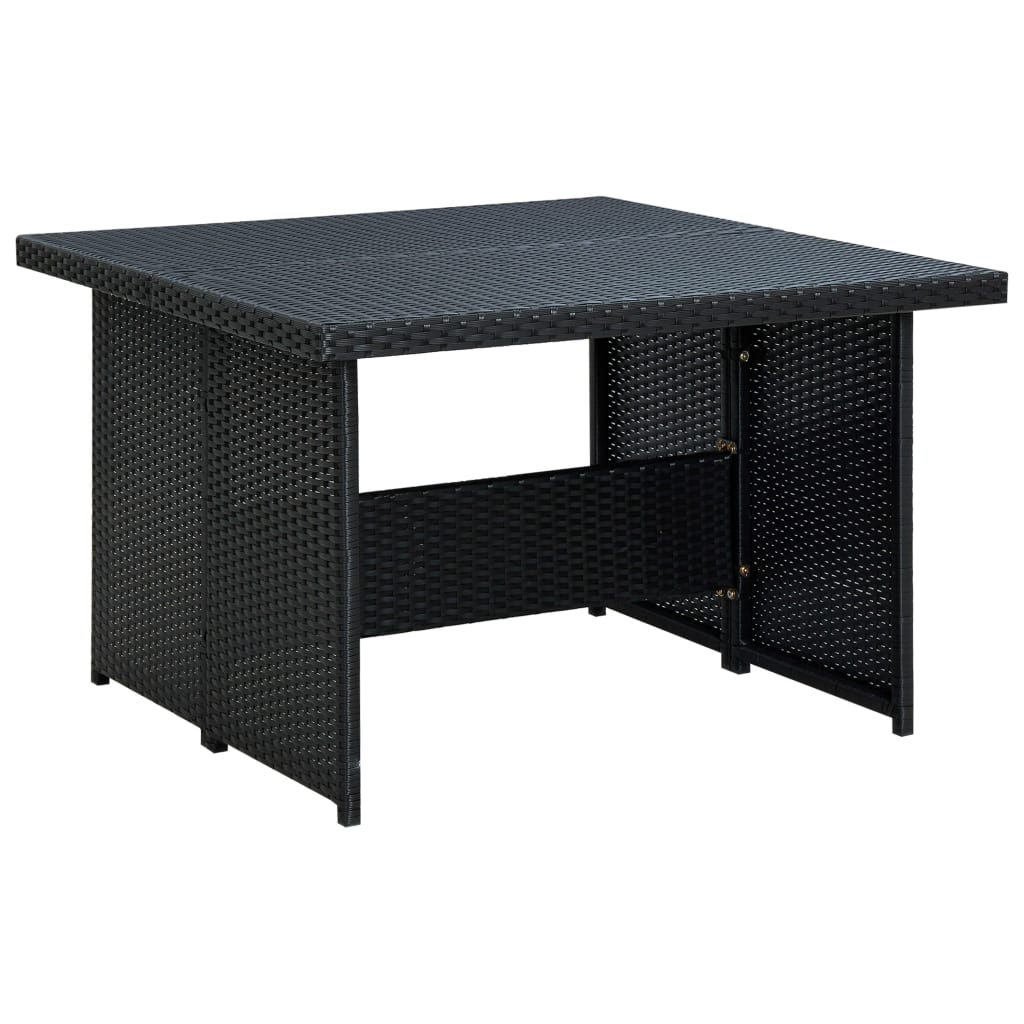 6-delige Loungeset met kussens poly rattan zwart – afbeelding 6