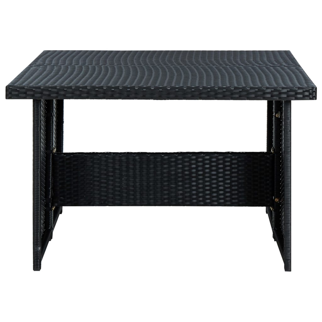 6-delige Loungeset met kussens poly rattan zwart – afbeelding 7