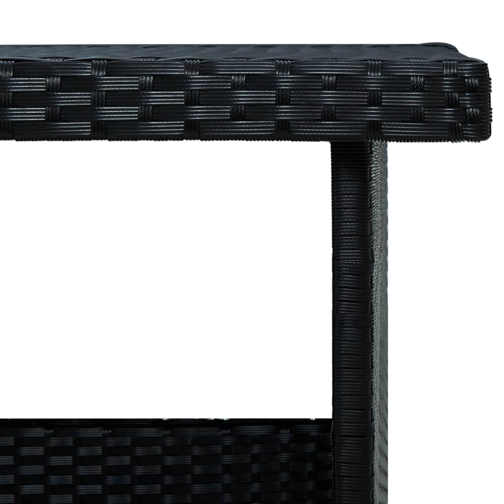 6-delige Loungeset met kussens poly rattan zwart – afbeelding 8