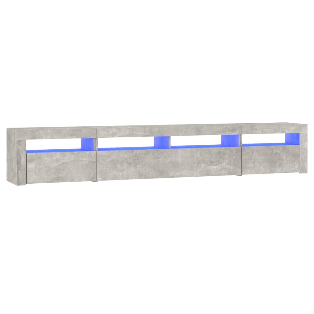Tv-meubel met LED-verlichting 240x35x40 cm betongrijs – afbeelding 2
