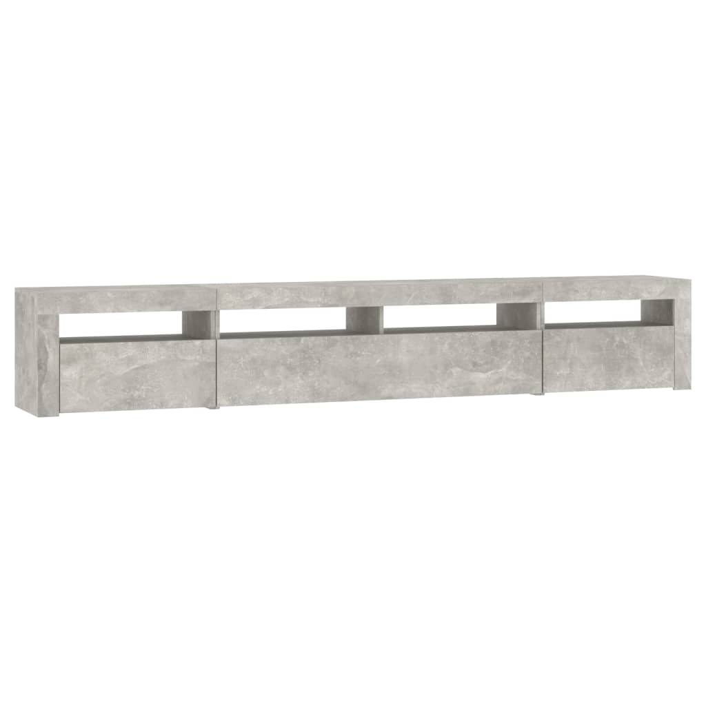 Tv-meubel met LED-verlichting 240x35x40 cm betongrijs – afbeelding 6