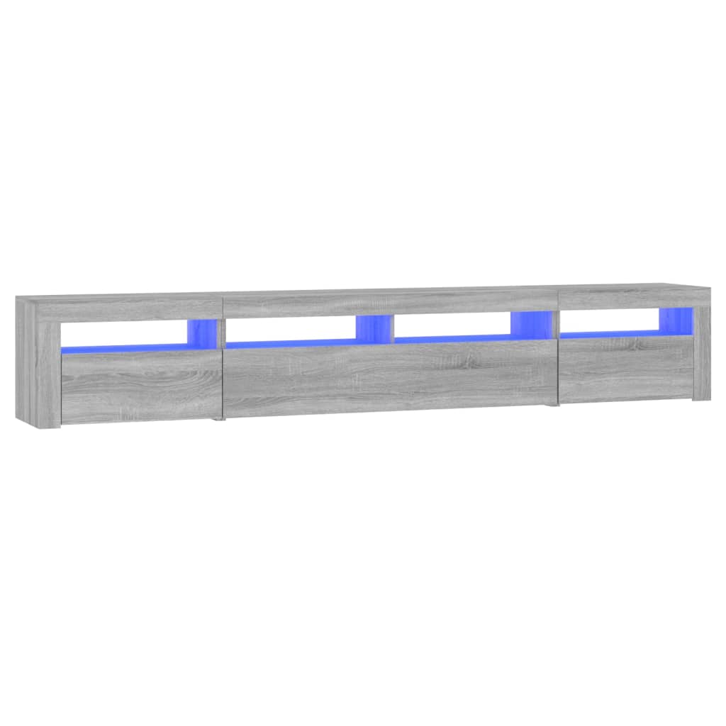 Tv-meubel met LED-verlichting 240x35x40 cm grijs sonoma eiken – afbeelding 2