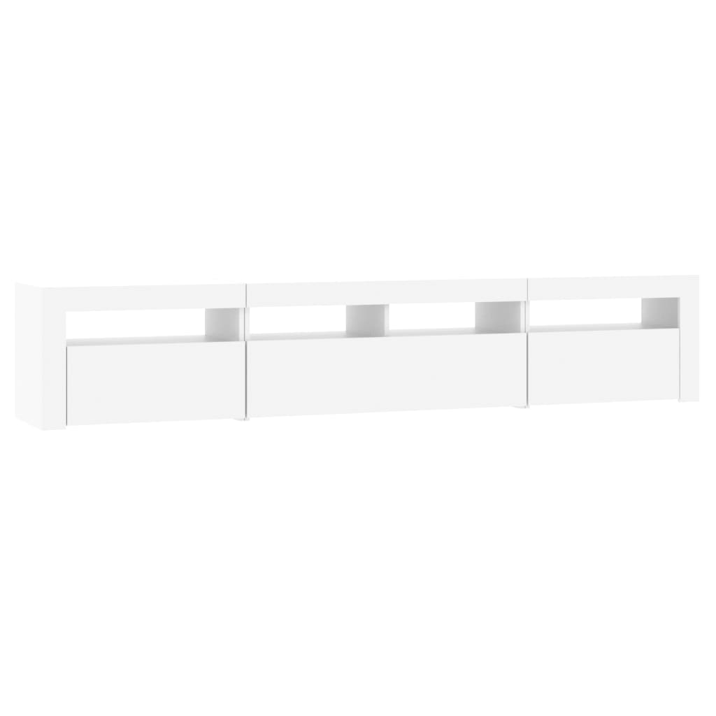 Tv-meubel met LED-verlichting 210x35x40 cm wit – afbeelding 6