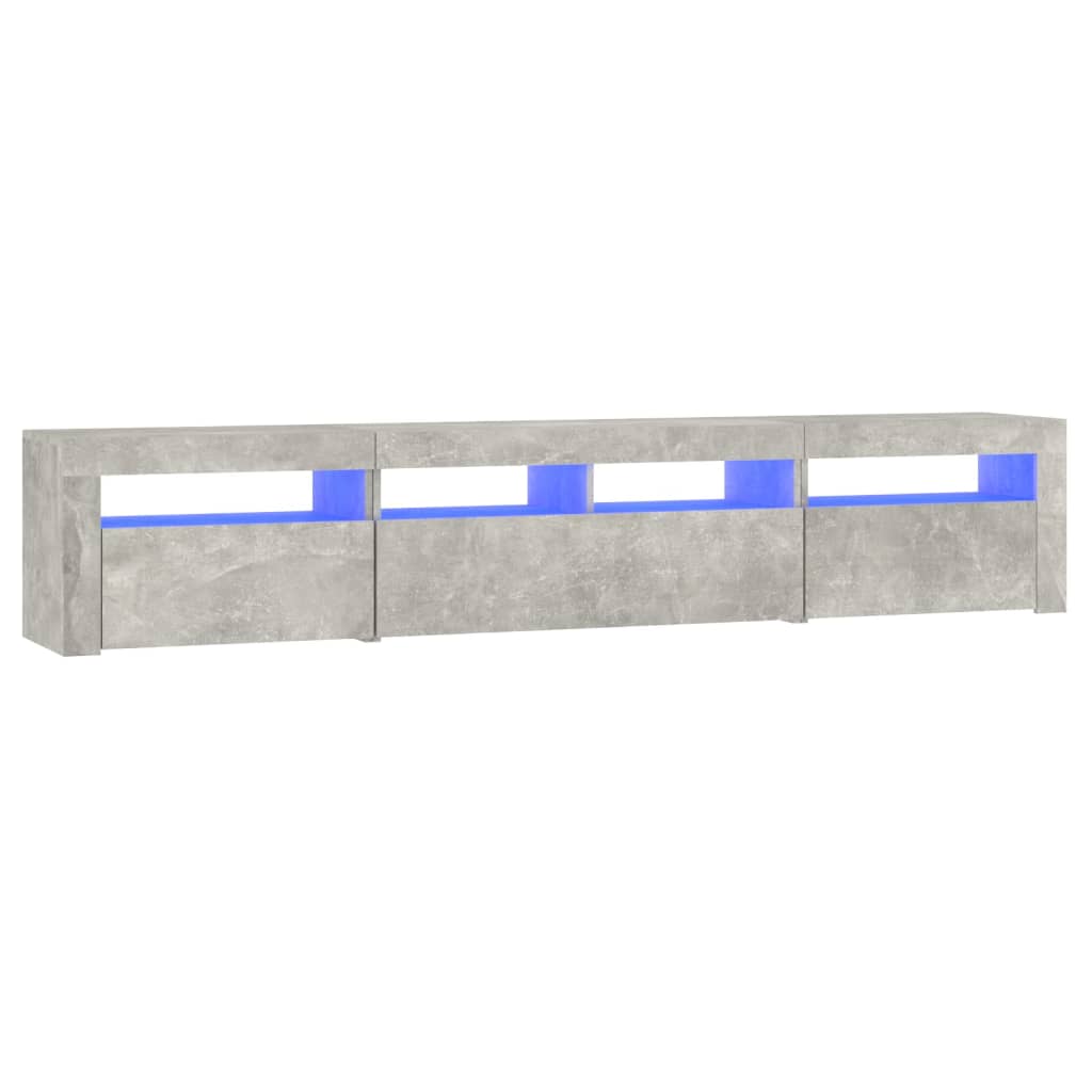 Tv-meubel met LED-verlichting 210x35x40 cm betongrijs – afbeelding 2