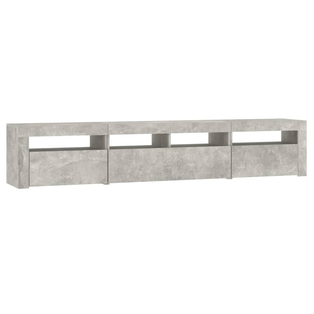Tv-meubel met LED-verlichting 210x35x40 cm betongrijs – afbeelding 6