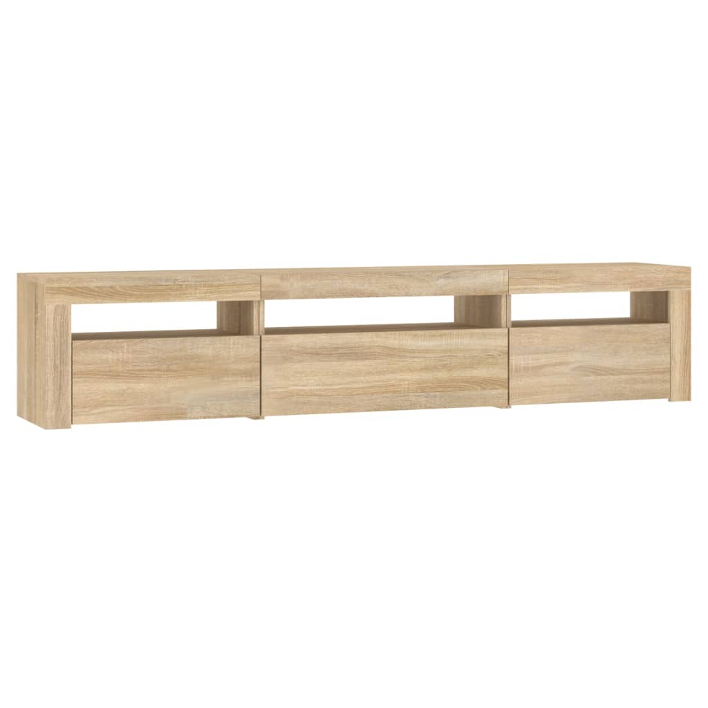 Tv-meubel met LED-verlichting 195x35x40 cm sonoma eikenkleurig – afbeelding 6