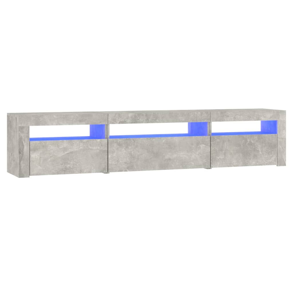Tv-meubel met LED-verlichting 195x35x40 cm betongrijs – afbeelding 2