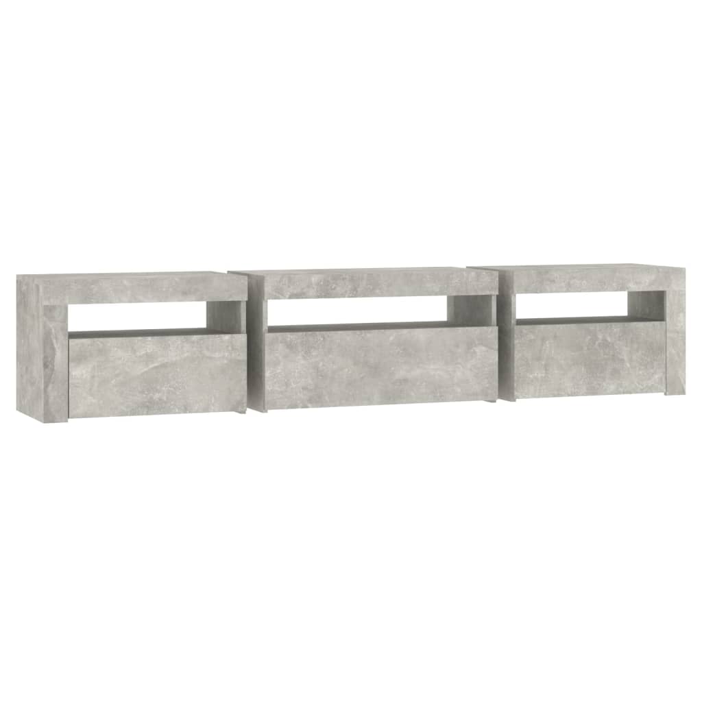 Tv-meubel met LED-verlichting 195x35x40 cm betongrijs – afbeelding 7