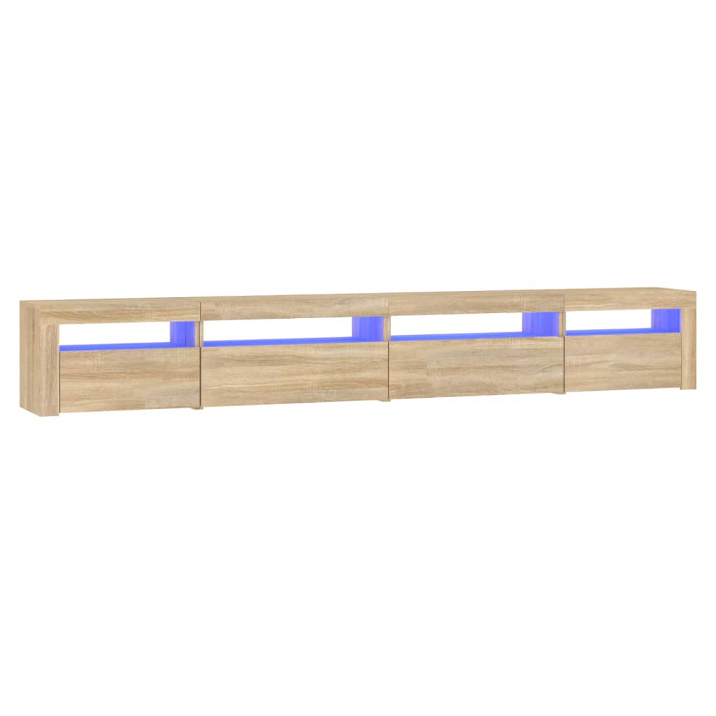 Tv-meubel met LED-verlichting 270x35x40 cm sonoma eikenkleurig – afbeelding 2