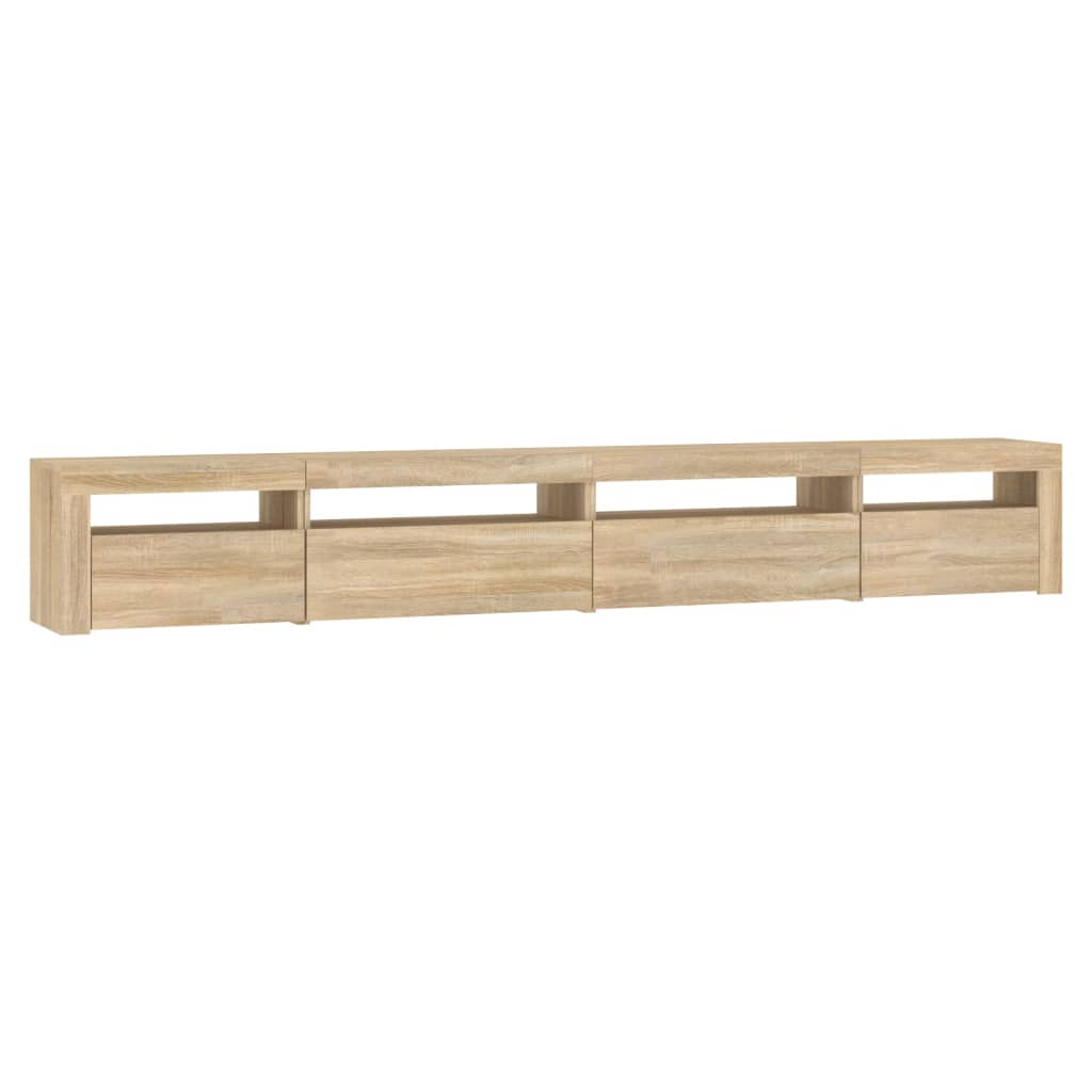 Tv-meubel met LED-verlichting 270x35x40 cm sonoma eikenkleurig – afbeelding 6