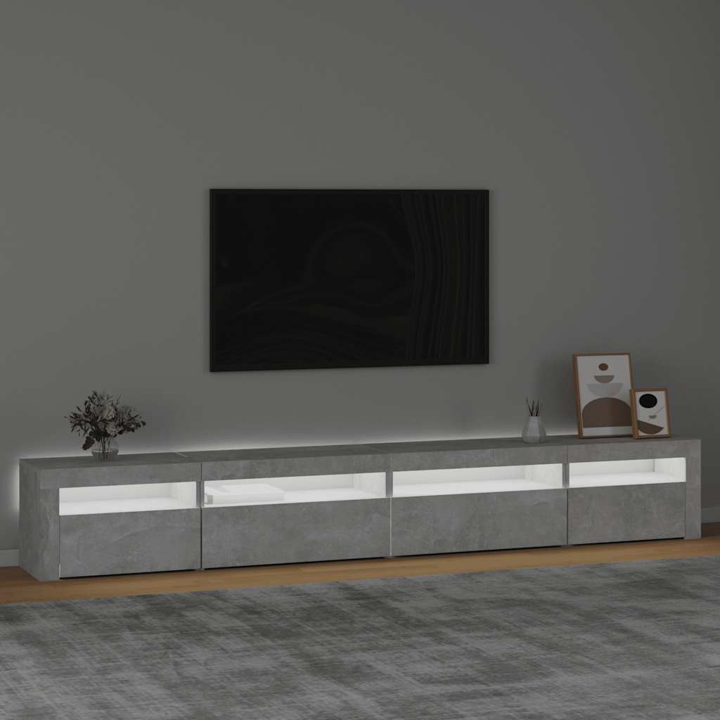 Tv-meubel met LED-verlichting 270x35x40 cm betongrijs – afbeelding 3