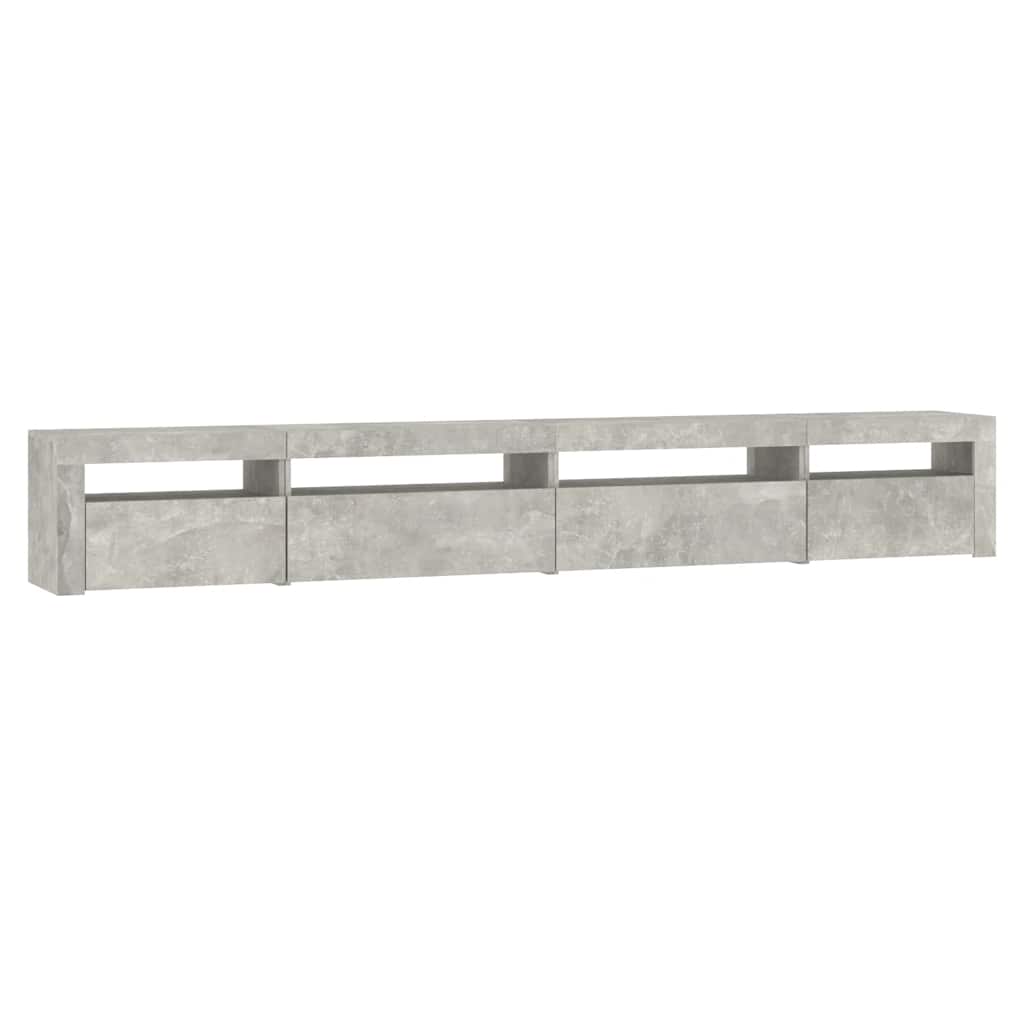 Tv-meubel met LED-verlichting 270x35x40 cm betongrijs – afbeelding 6