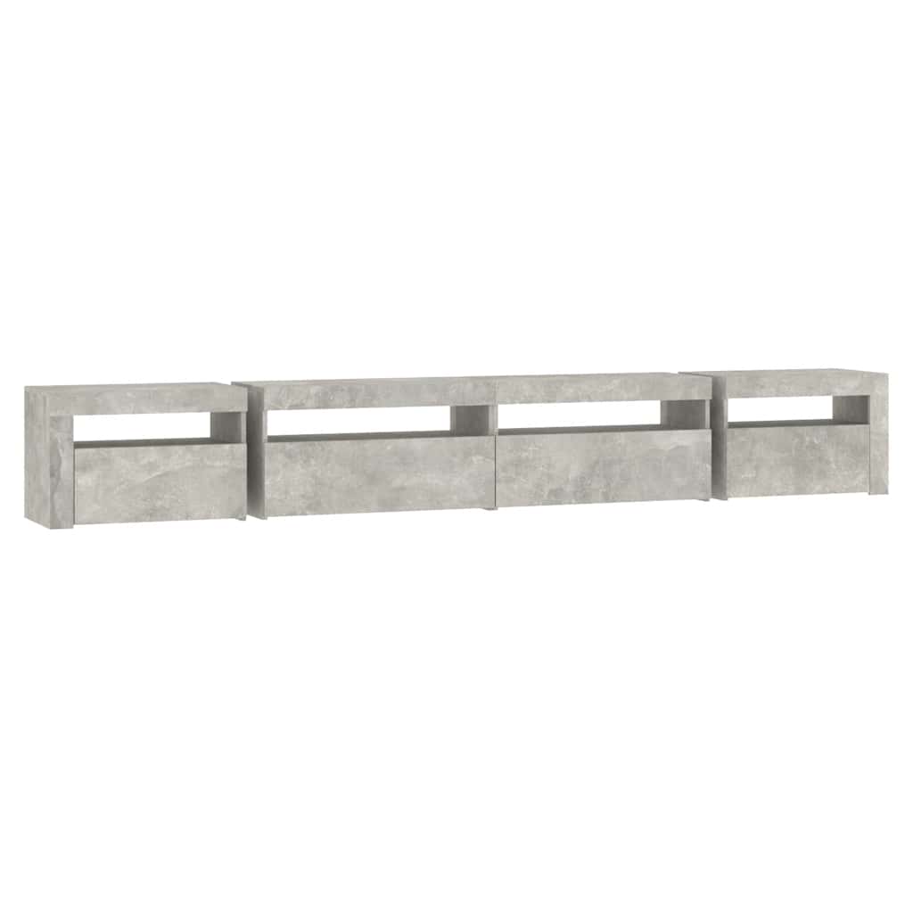 Tv-meubel met LED-verlichting 270x35x40 cm betongrijs – afbeelding 7