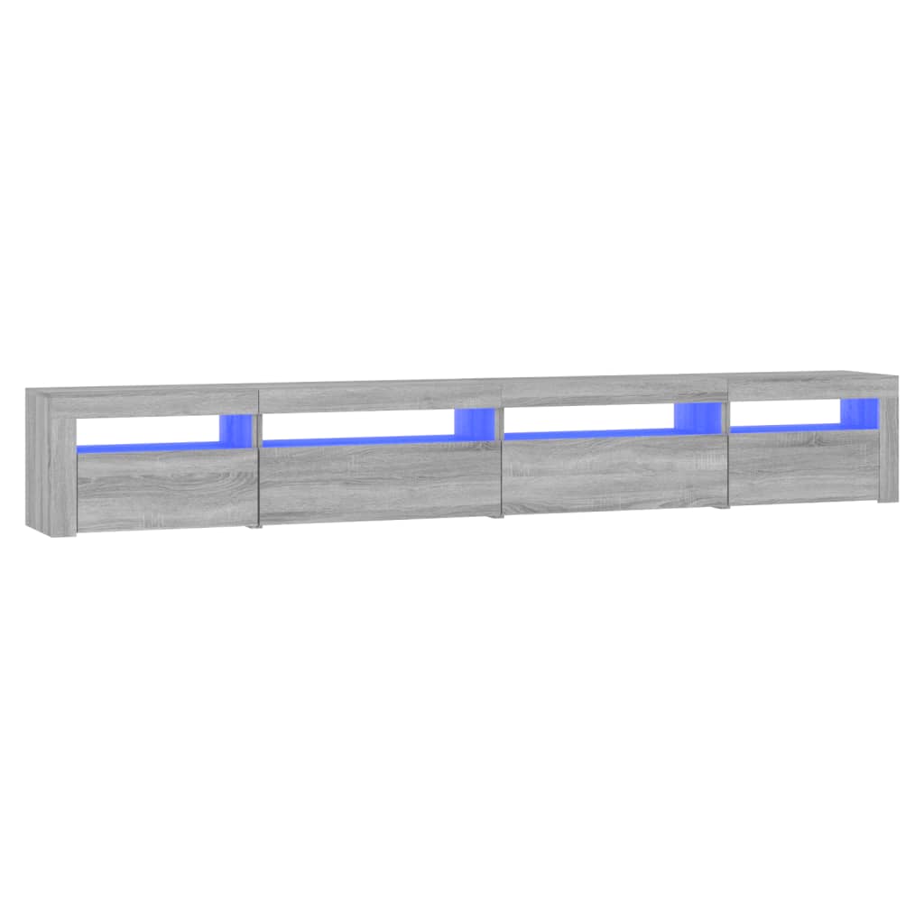 Tv-meubel met LED-verlichting 270x35x40 cm grijs sonoma eiken – afbeelding 2