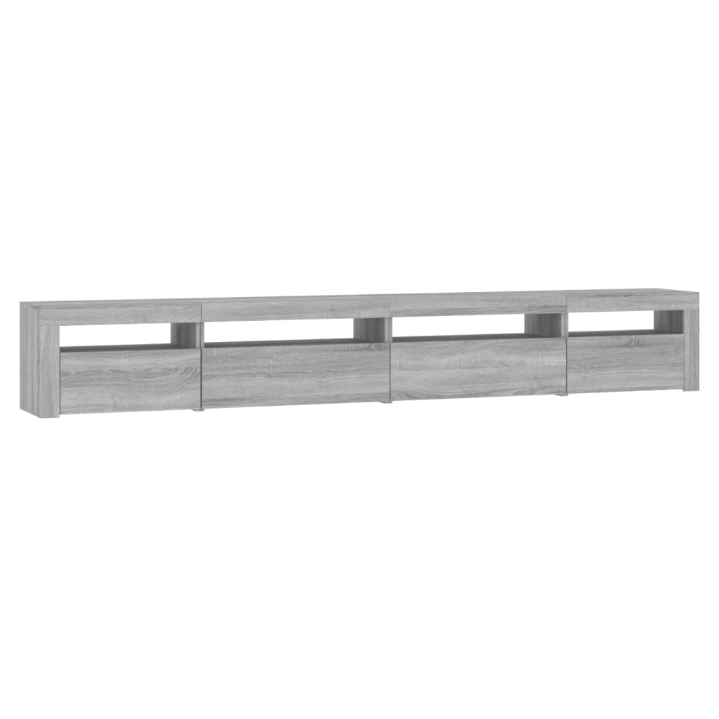 Tv-meubel met LED-verlichting 270x35x40 cm grijs sonoma eiken – afbeelding 6