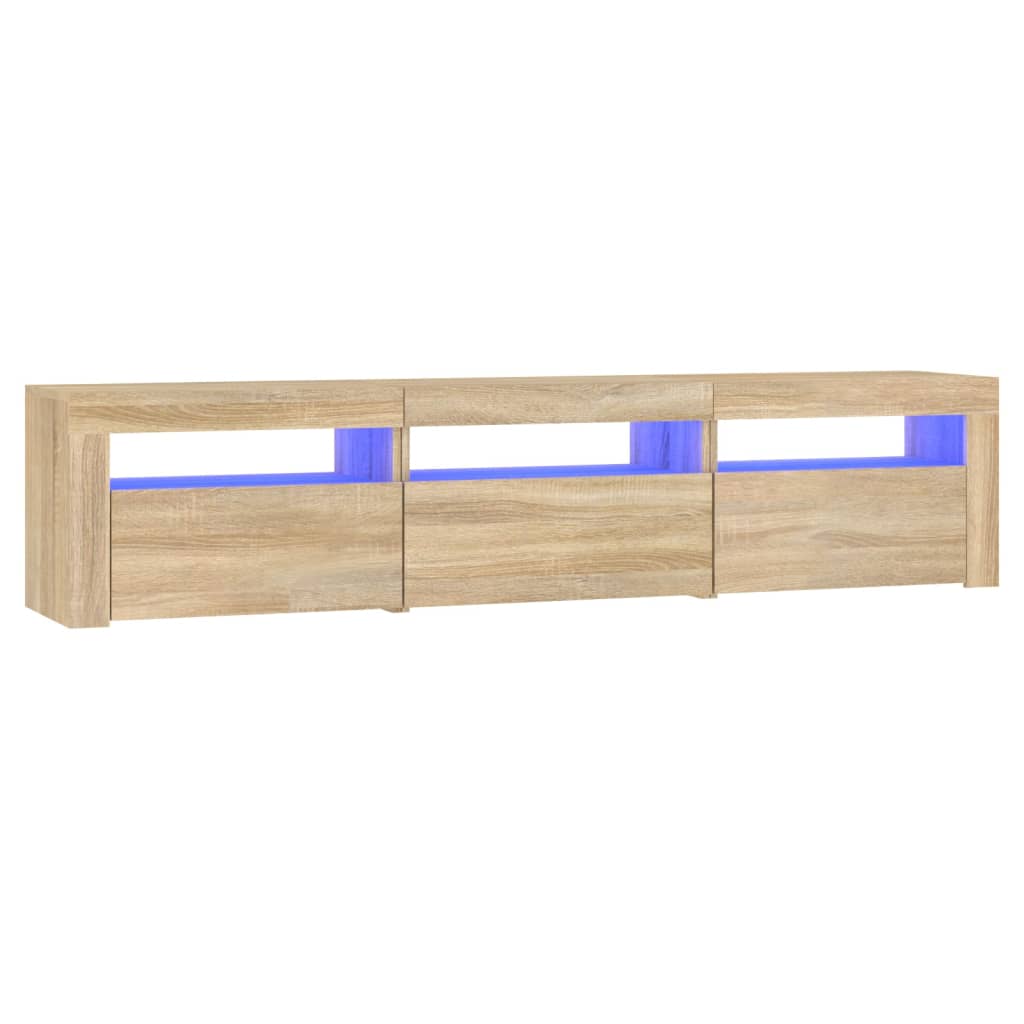 Tv-meubel met LED-verlichting 180x35x40 cm sonoma eikenkleurig – afbeelding 2