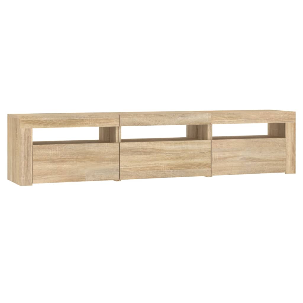 Tv-meubel met LED-verlichting 180x35x40 cm sonoma eikenkleurig – afbeelding 6