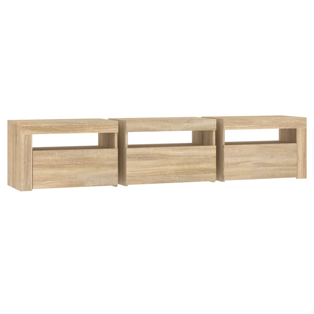 Tv-meubel met LED-verlichting 180x35x40 cm sonoma eikenkleurig – afbeelding 7